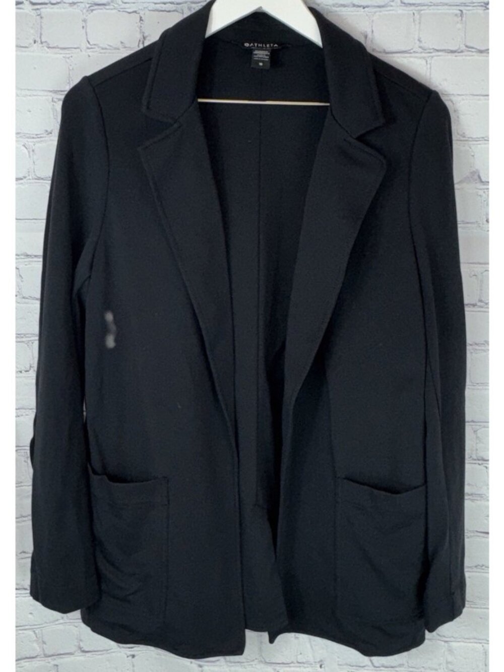 ATHLETA Eastbound Blazer Jacket Women’s Size 10 Black Ponte Business Athleisure